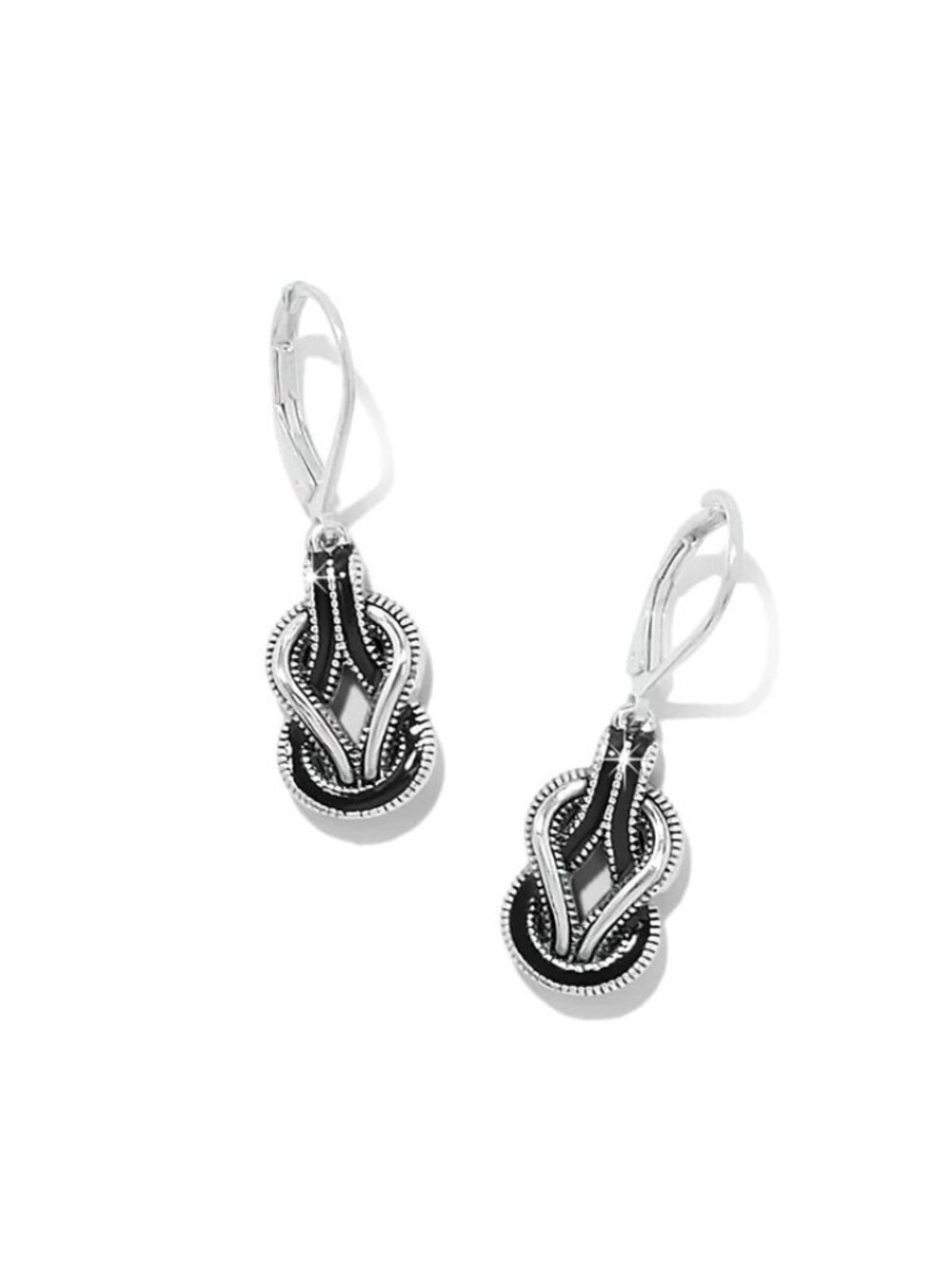 Brighton Interlok Harmony Black Leverback Earrings  $68 Style JA0243